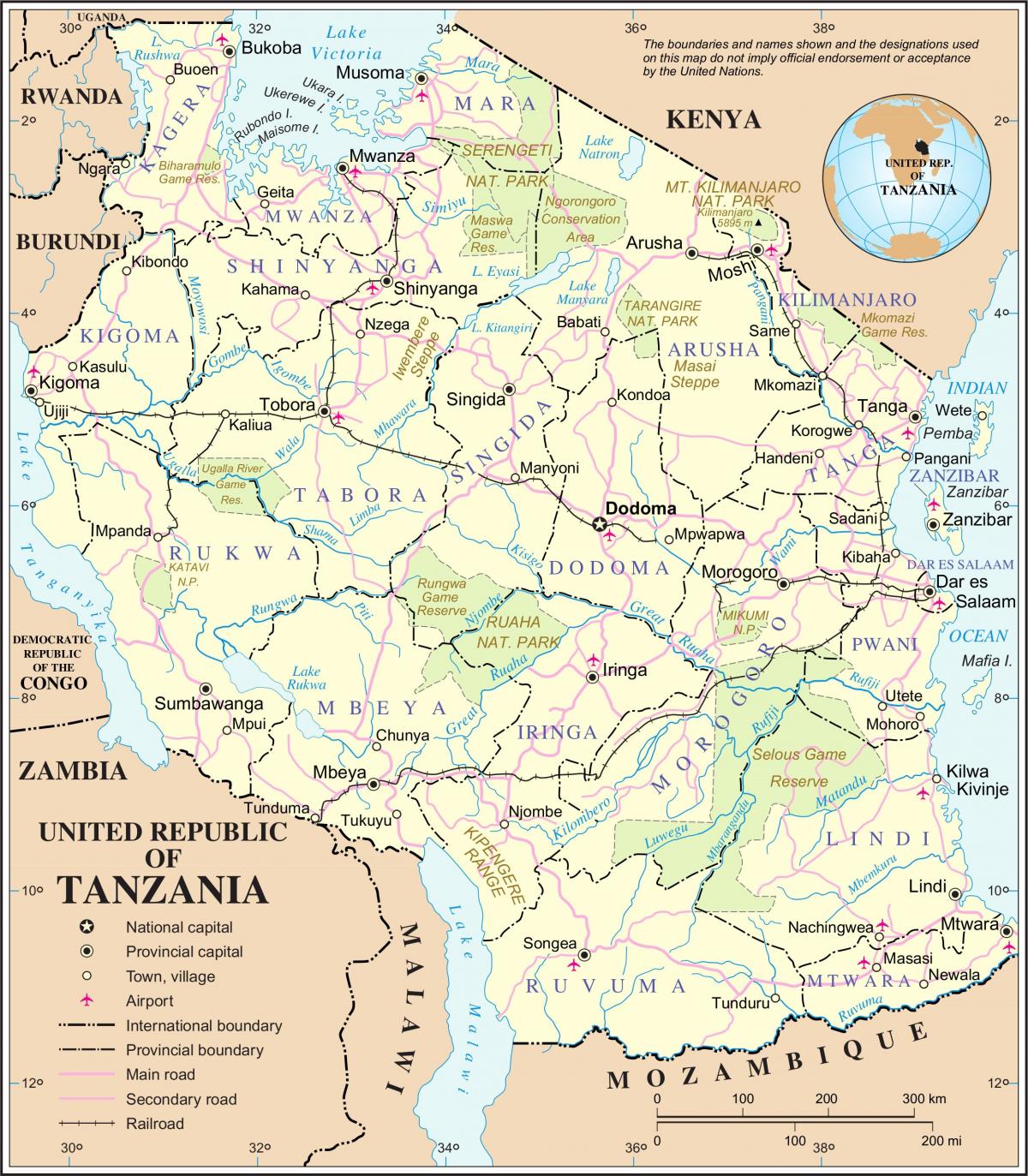 Mapa rzeki Tanzanii 