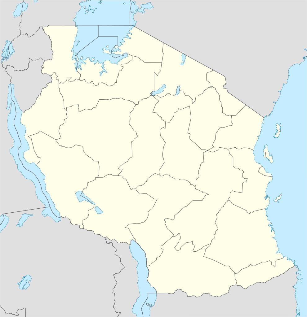 Mapa wektor Tanzanii 