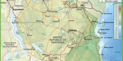 Drogowa mapa Tanzanii kilometrów