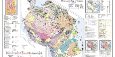 Geologii i mineralnym mapie Tanzanii