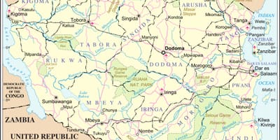 Mapa rzeki Tanzanii 