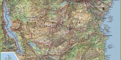 Mapa szczegółowa Tanzanii