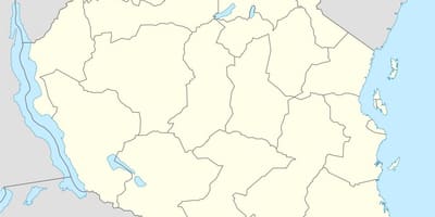 Mapa wektor Tanzanii 