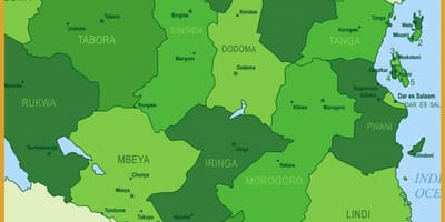 Mapa Tanzanii roślinności